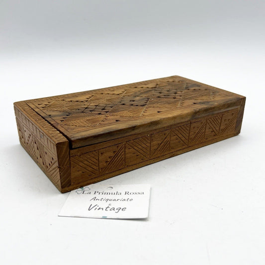 Scatola antica in legno cofanetto scrivania portasigarette porta oggetti Categoria  Scatole in legno
