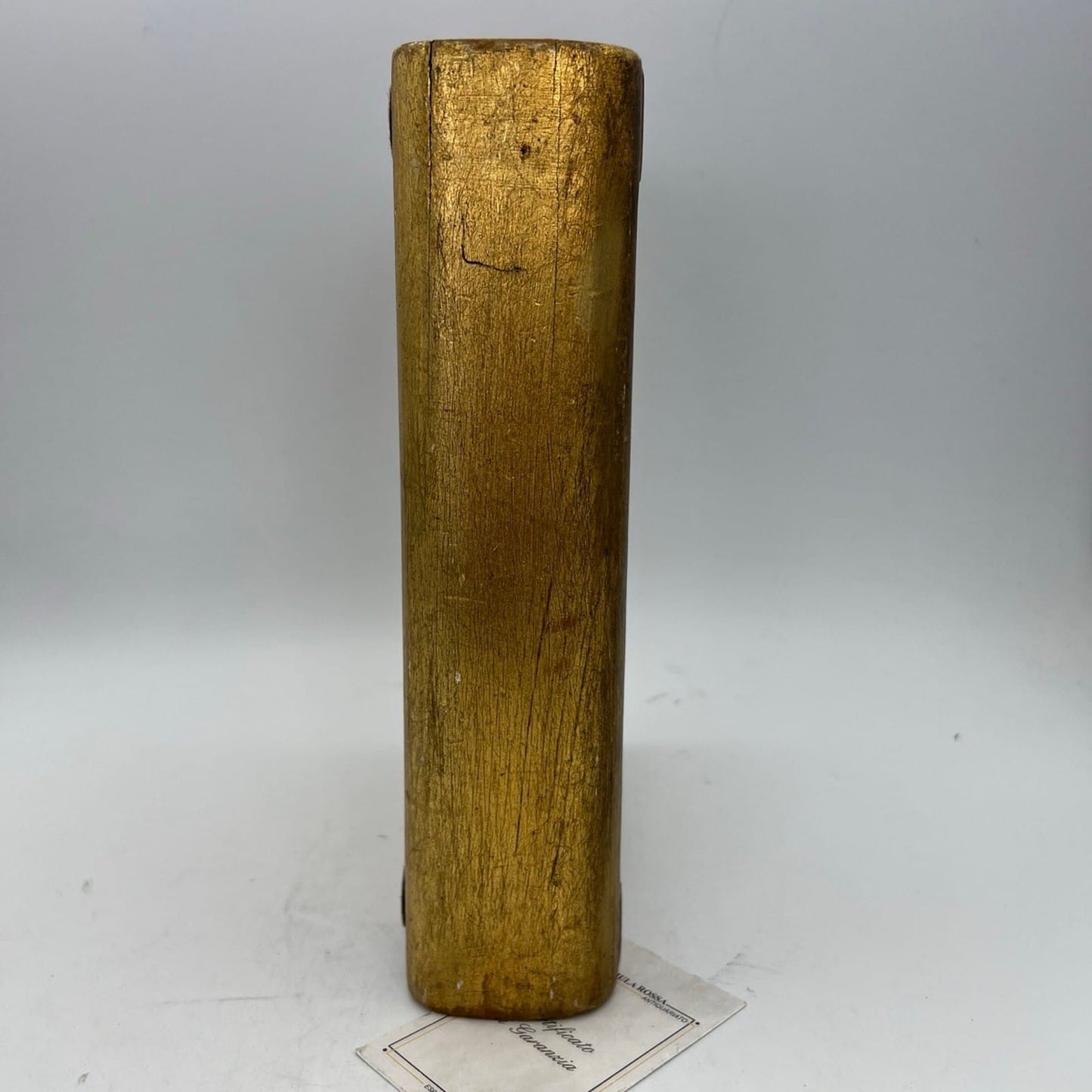 Scatola Fiorentina in legno a forma di finto libro stile antico dorato anni '60 Categoria  Oggetti sacri - rosari