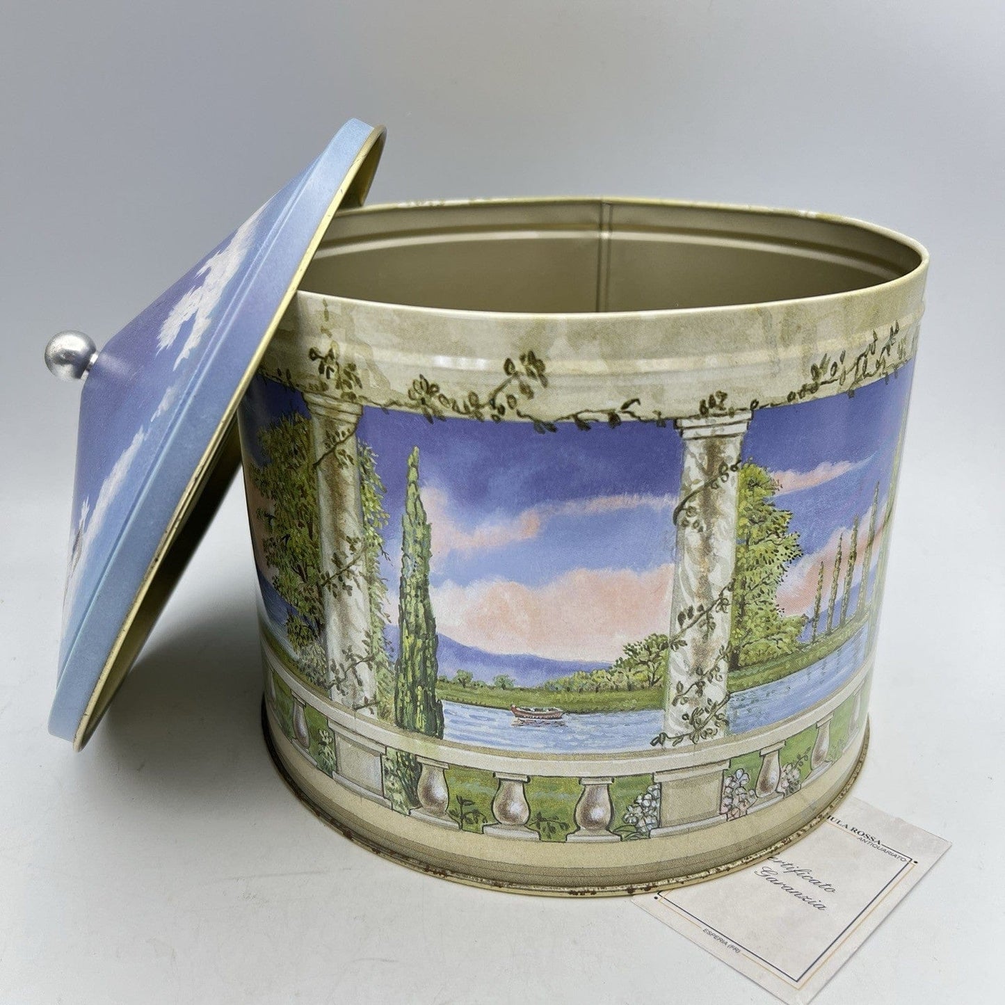 Scatola in latta porta panettone vintage  biscottiera di gusto retrò Categoria  Pubblicità vintage