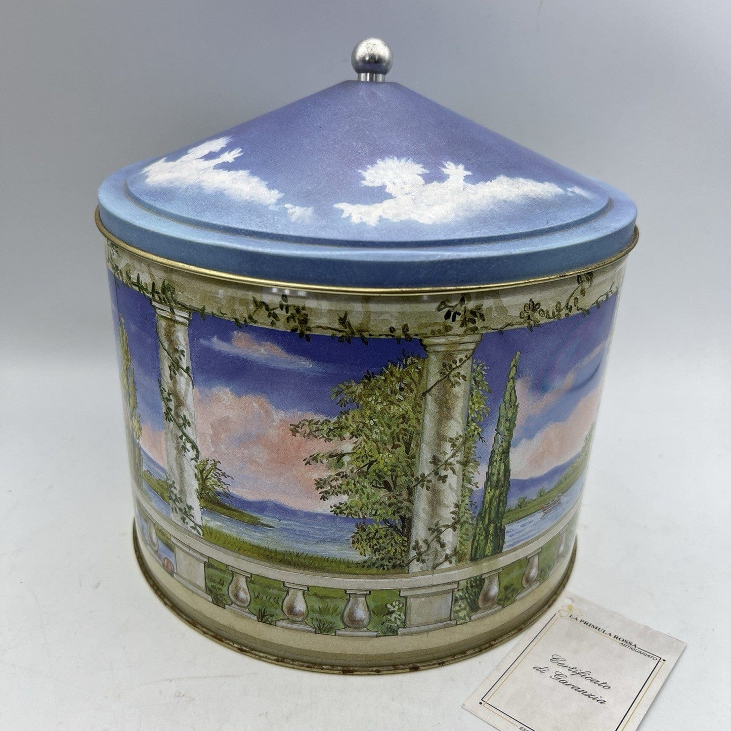 Scatola in latta porta panettone vintage  biscottiera di gusto retrò Categoria  Pubblicità vintage