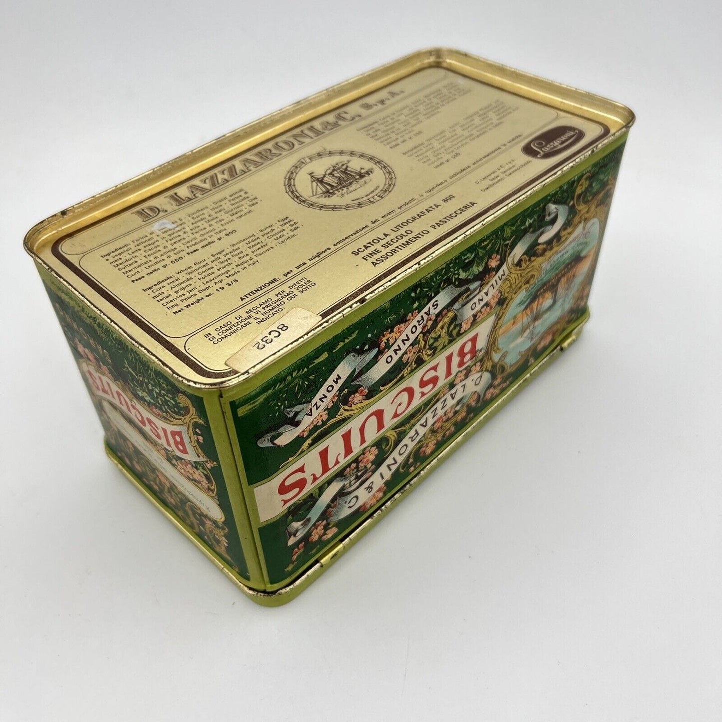 Scatola in latta vintage da collezione di Biscotti Saronno Lazzaroni anni '70 Categoria  Pubblicità vintage