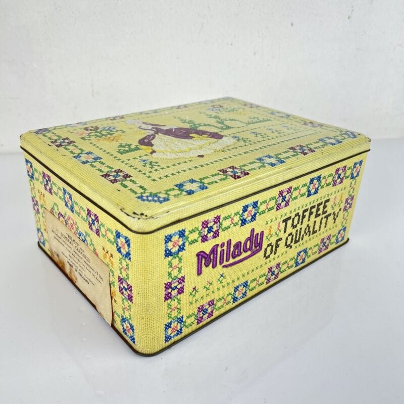 Scatola in latta vintage vecchia da collezione di caramelle  Milady anni 50 Categoria  Pubblicità vintage