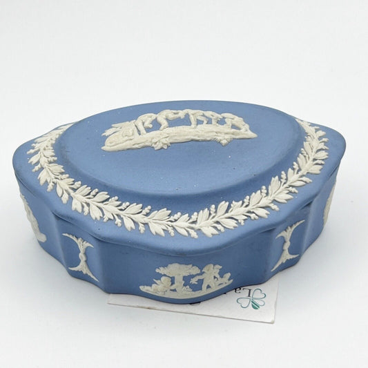 Scatola Portagioie in porcellana scatolina Wedgwood azzurra Vintage Putti Angeli Categoria  Scatoline portagioie