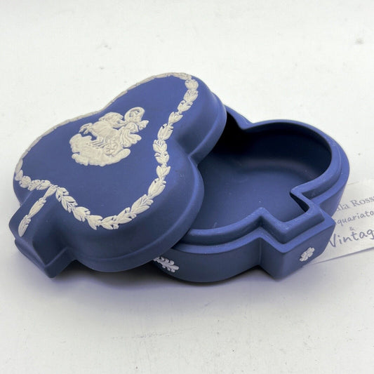 Scatola Portagioie in porcellana scatolina Wedgwood Celeste Vintage trifoglio Categoria  Vasi e Portafiori