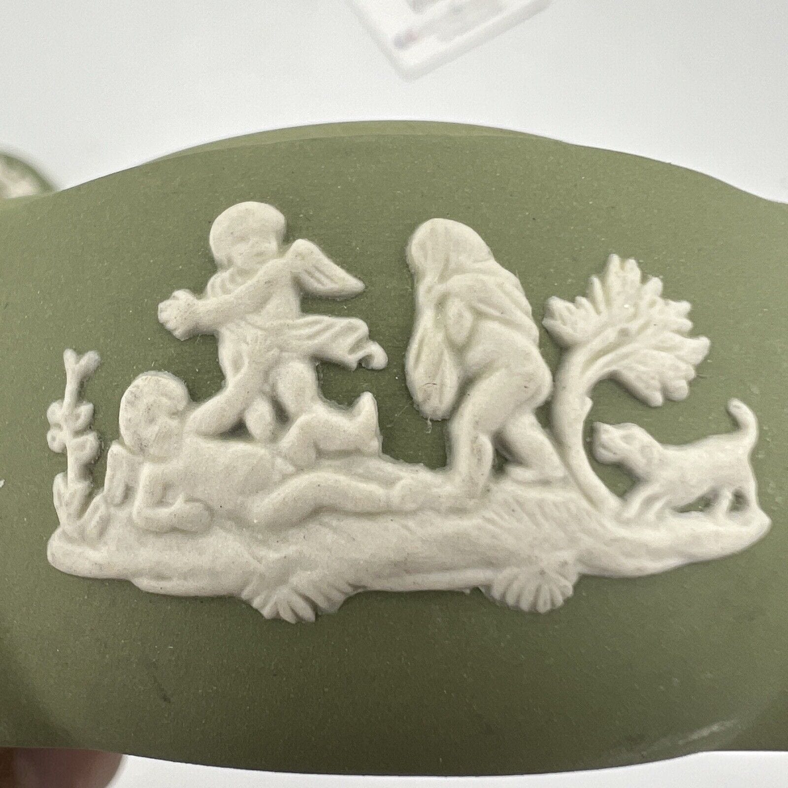 Scatola Portagioie in porcellana scatolina Wedgwood Verde Vintage Putti Angeli Categoria  Scatoline portagioie