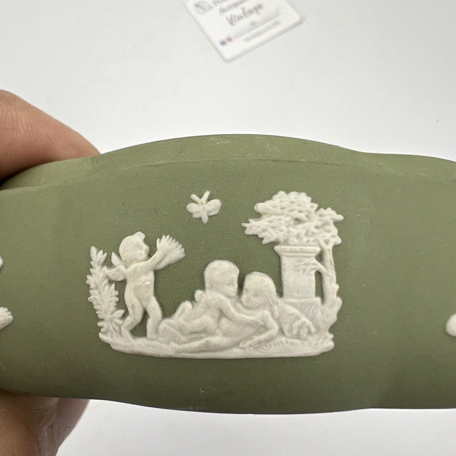 Scatola Portagioie in porcellana scatolina Wedgwood Verde Vintage Putti Angeli Categoria  Scatoline portagioie