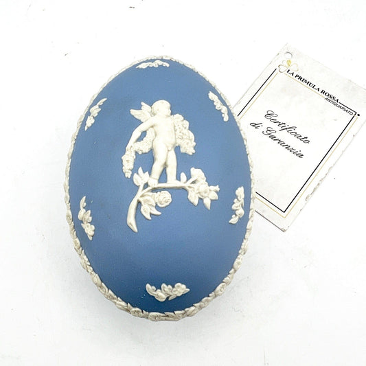 Scatola portagioie Uovo in porcellana scatolina Wedgwood Celeste Vintage Cupido Categoria  Scatoline portagioie