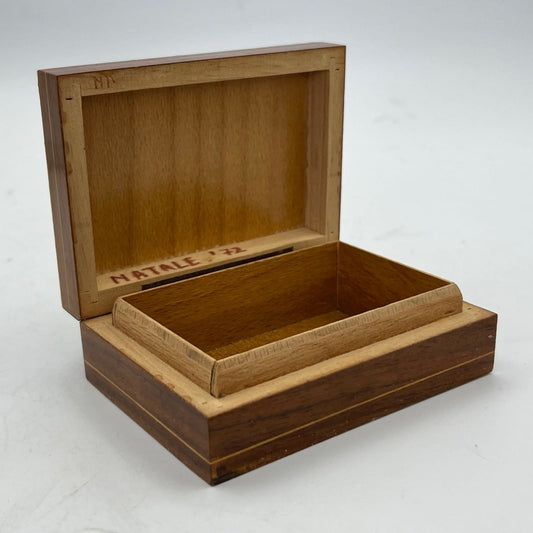 Scatola sorrentina vintage porta minuterie in legno scatolina intarsiata '70 Categoria  Scatole in legno