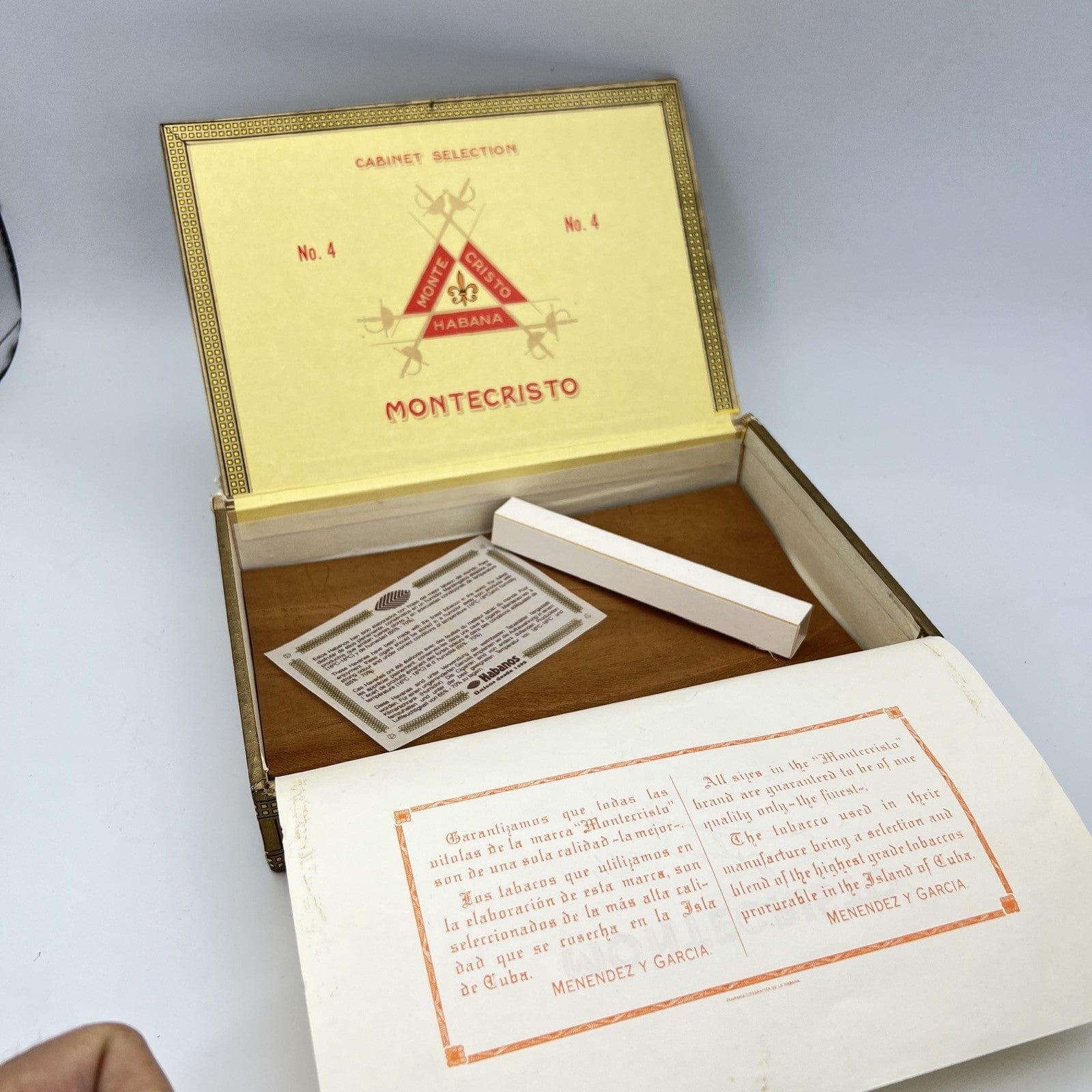 Scatola Vintage Vuota In Legno porta Sigari 25 Habana Montecristo no. 4 Cuba Categoria  Pubblicità vintage