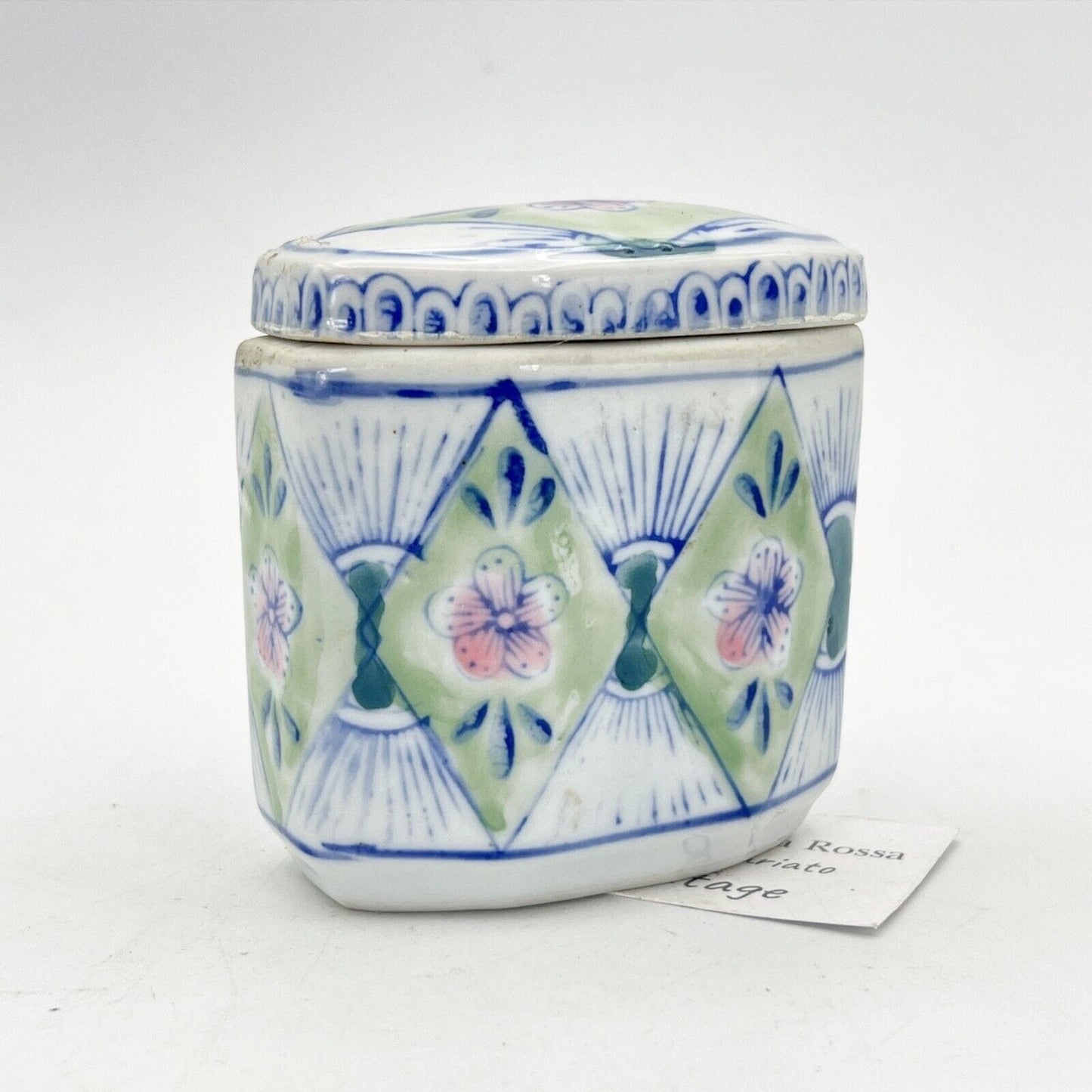Scatolina vintage in porcellana Contenitore ceramica stile Cinese portagioie Categoria  Altro