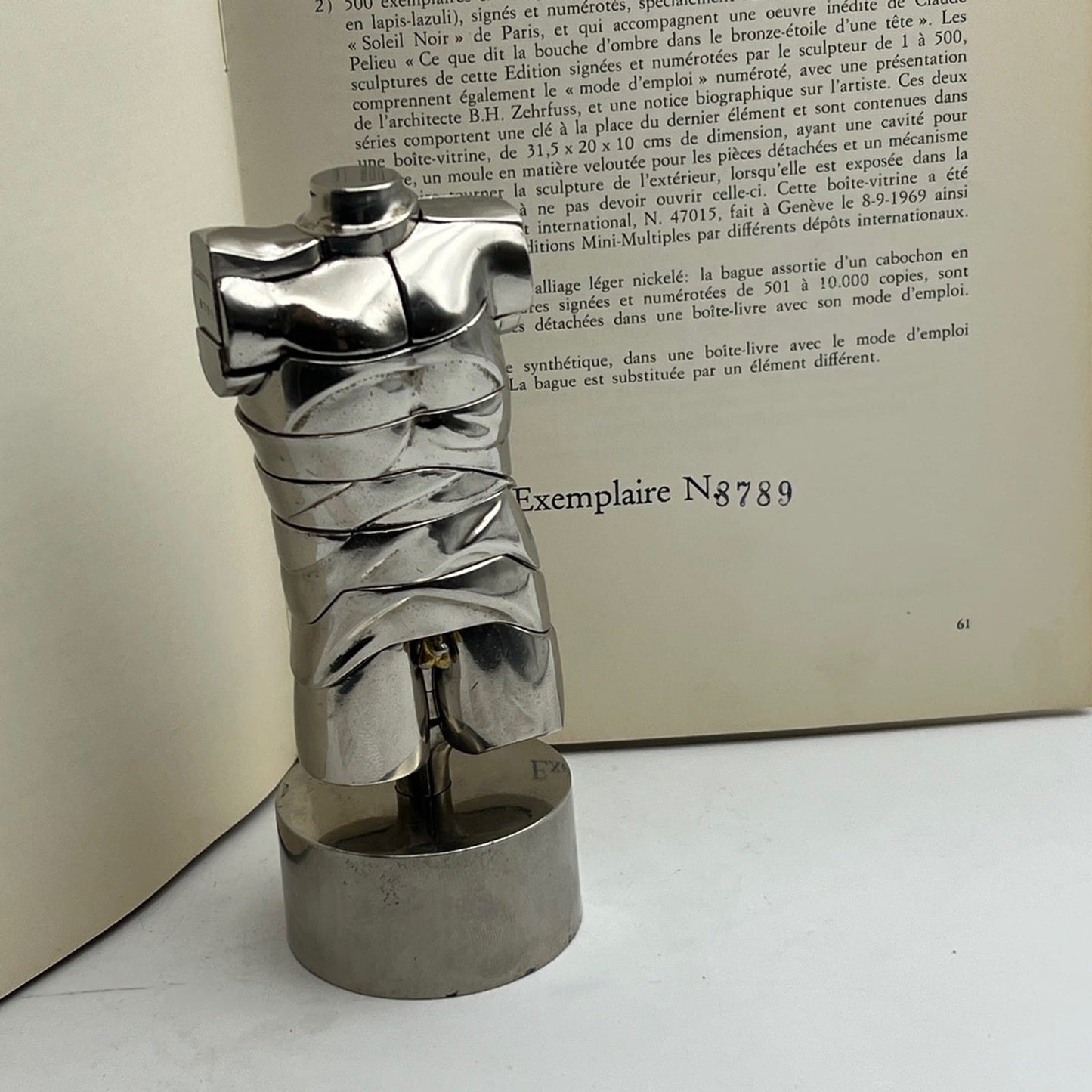 Scultura Miguel Berrocal Ortiz statuina design Mini David puzzle con anello 1969 Categoria  Altro