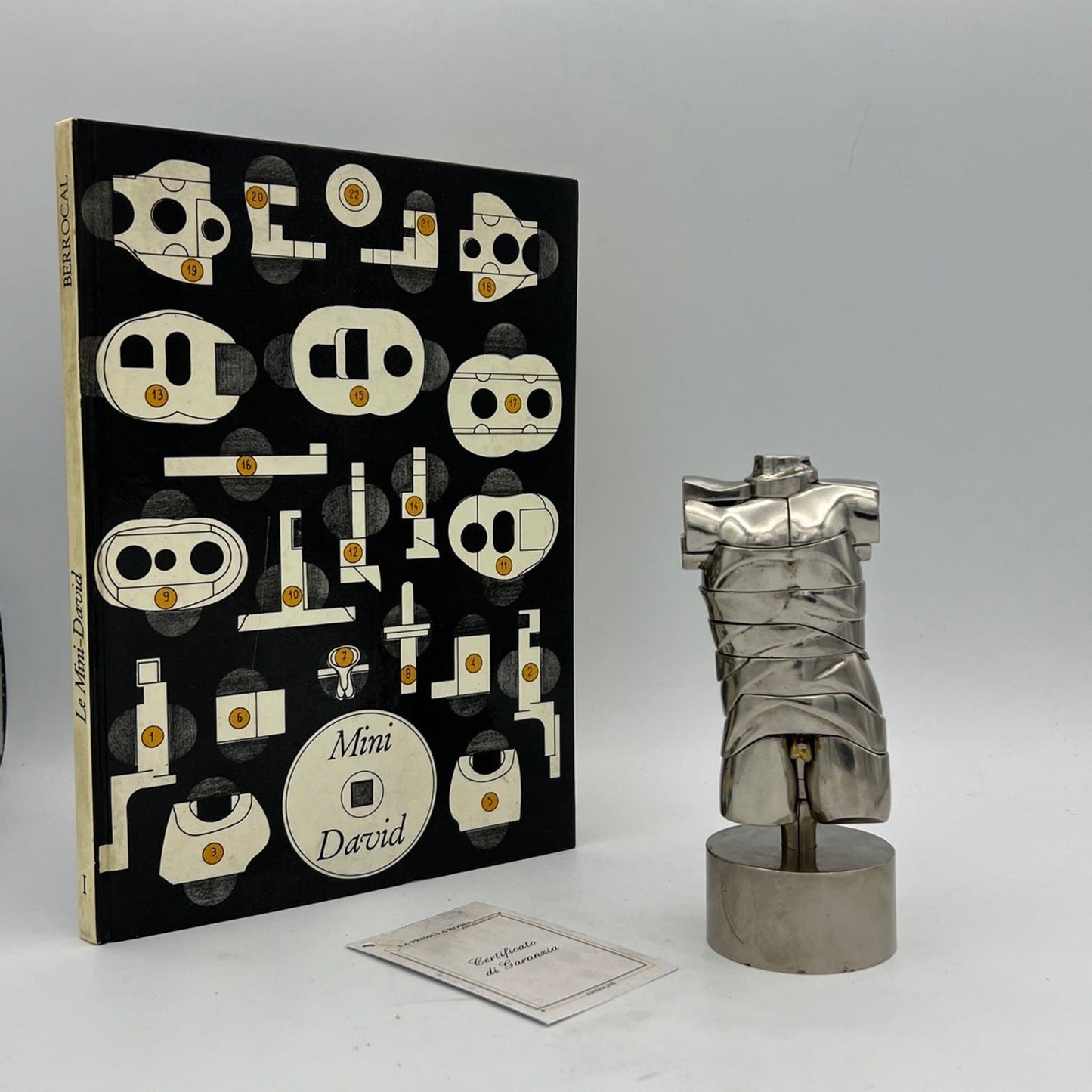 Scultura Miguel Berrocal Ortiz statuina design Mini David puzzle con anello 1969 Categoria  Altro