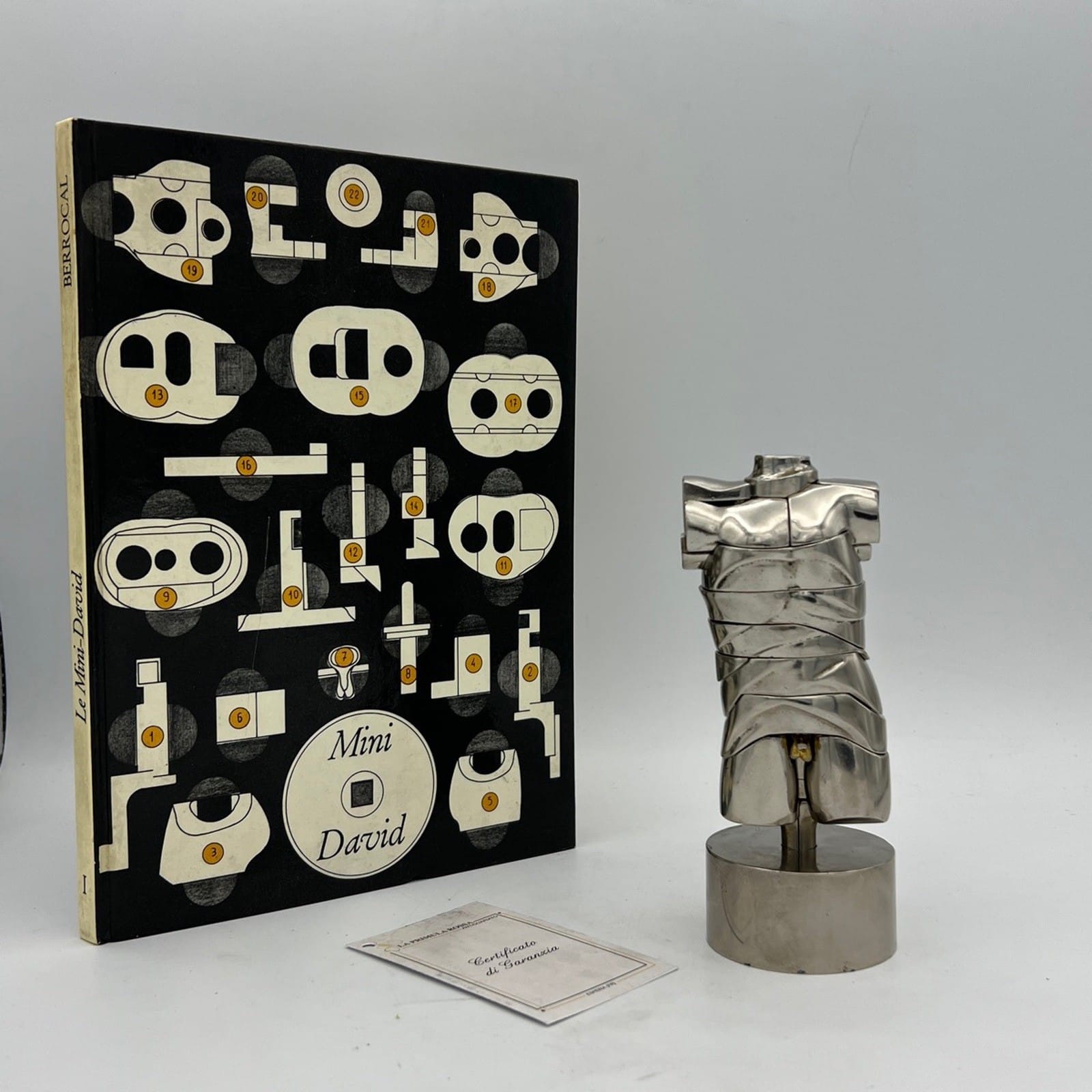 Scultura Miguel Berrocal Ortiz statuina design Mini David puzzle con anello 1969 Categoria  Altro