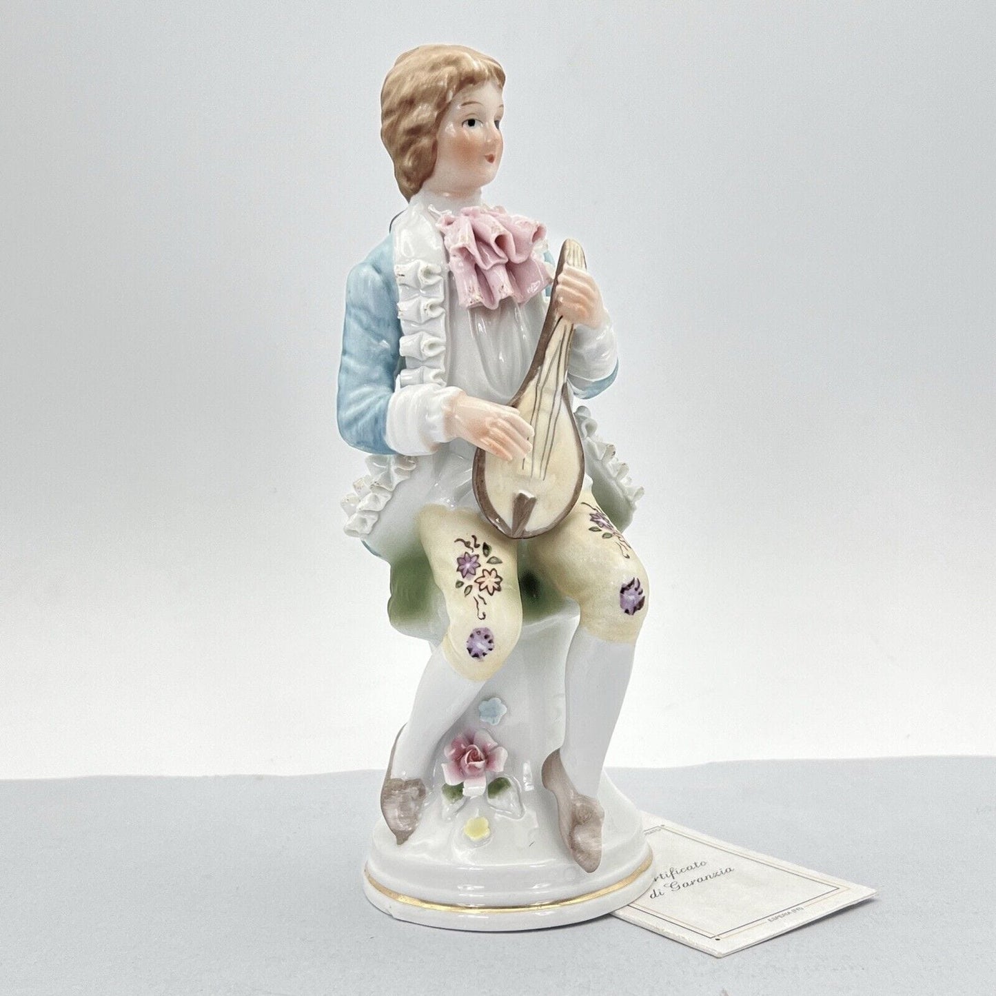 Scultura Statuina in Porcellana italiana vintage da collezione Giovane Musicista Categoria  Statuine