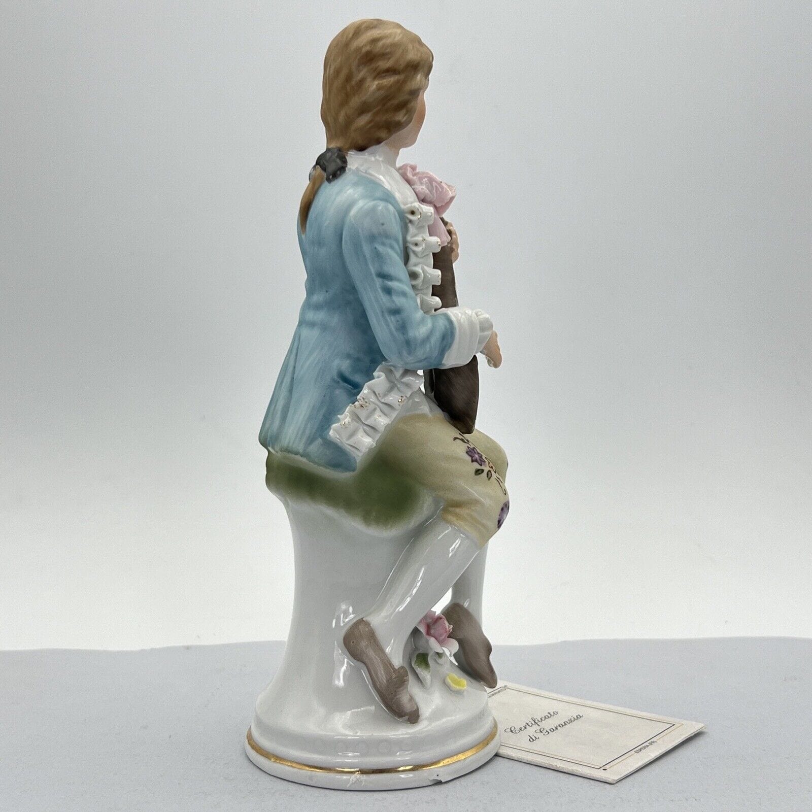 Scultura Statuina in Porcellana italiana vintage da collezione Giovane Musicista Categoria  Statuine