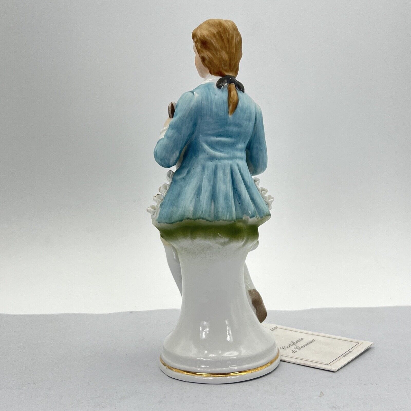Scultura Statuina in Porcellana italiana vintage da collezione Giovane Musicista Categoria  Statuine