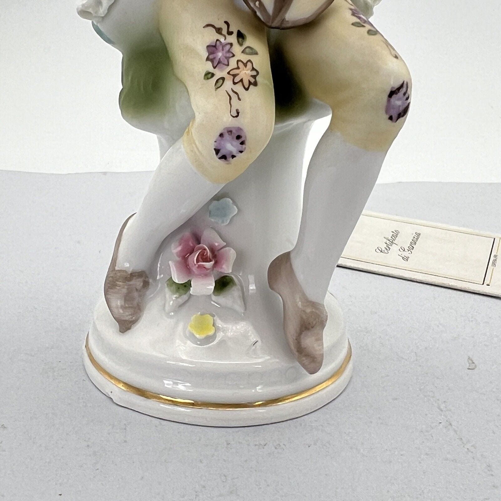 Scultura Statuina in Porcellana italiana vintage da collezione Giovane Musicista Categoria  Statuine