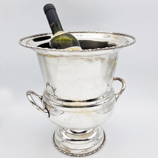 Secchiello champagne portabottiglia vintage in argento silver plated cestello Categoria  Sheffield & Argento