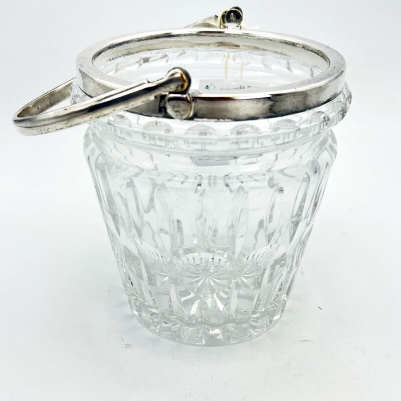 Secchiello portaghiaccio vintage in argento placcato vetro molato cestello pinza Categoria  Sheffield & Argento