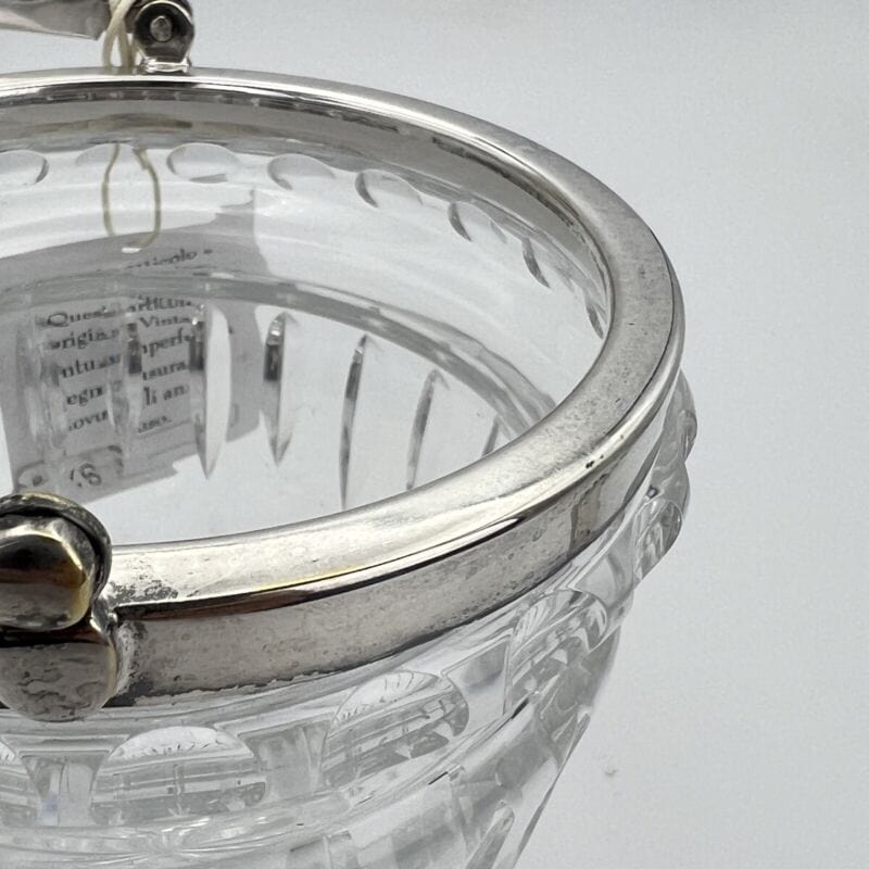 Secchiello portaghiaccio vintage in argento placcato vetro molato cestello pinza Categoria  Sheffield & Argento