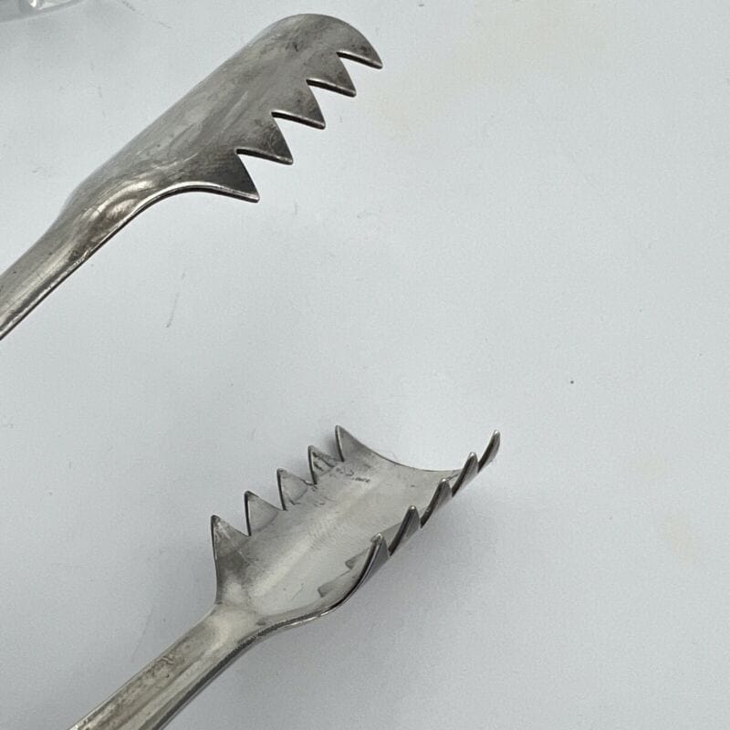 Secchiello portaghiaccio vintage in argento placcato vetro molato cestello pinza Categoria  Sheffield & Argento