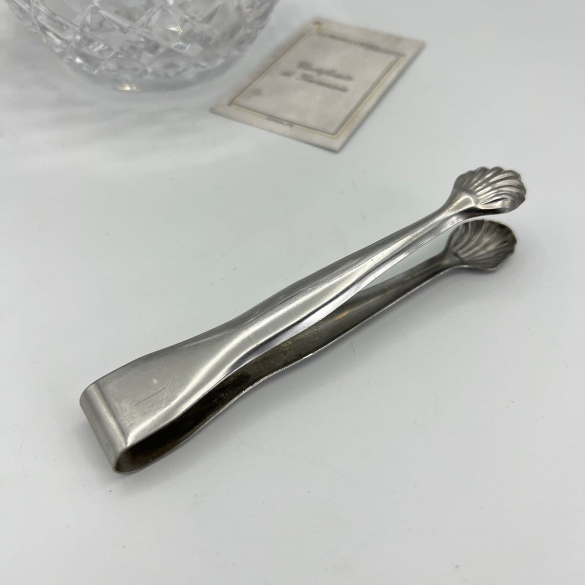 Secchiello portaghiaccio vintage in cristallo vetro molato cestello con  pinza Categoria  Sheffield & Argento