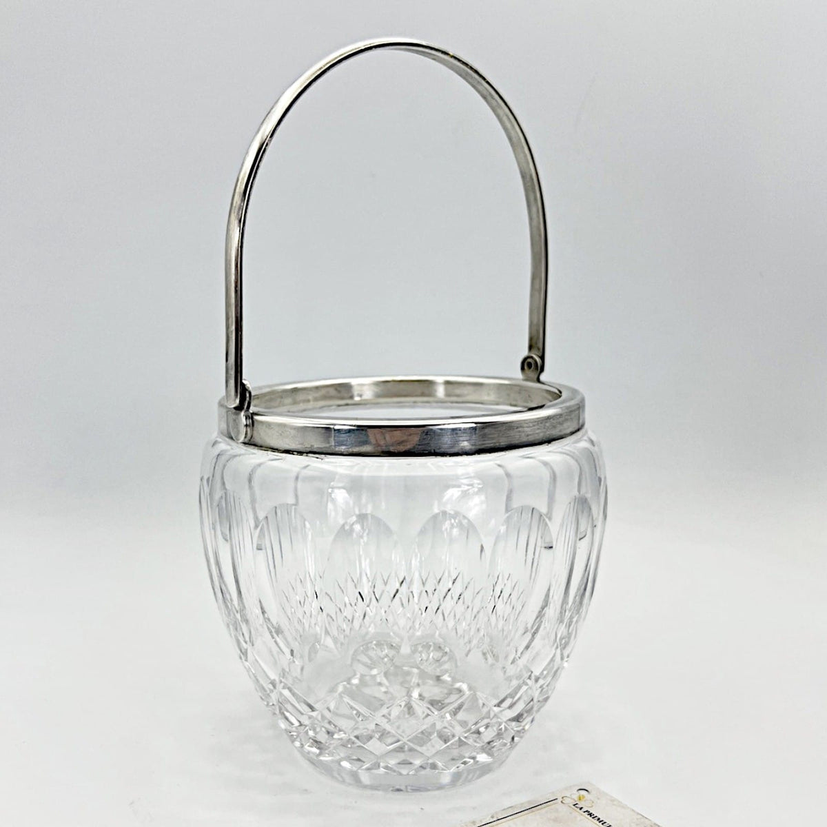 Secchiello portaghiaccio vintage in cristallo vetro molato cestello con  pinza Categoria  Sheffield & Argento
