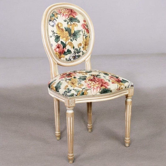 Sedia imbottita shabby vintage poltrona poltroncina in stile antico Luigi XVI . Categoria  Sedie