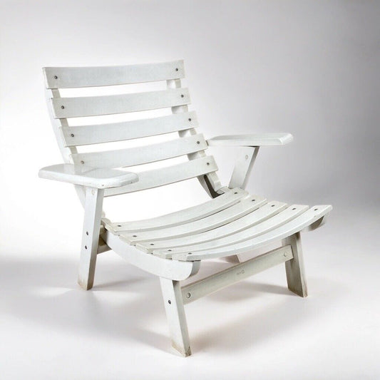 Sedia in Legno da giardino per esterno vintage anni 70 Poltrona relax di Design Categoria  Sedie