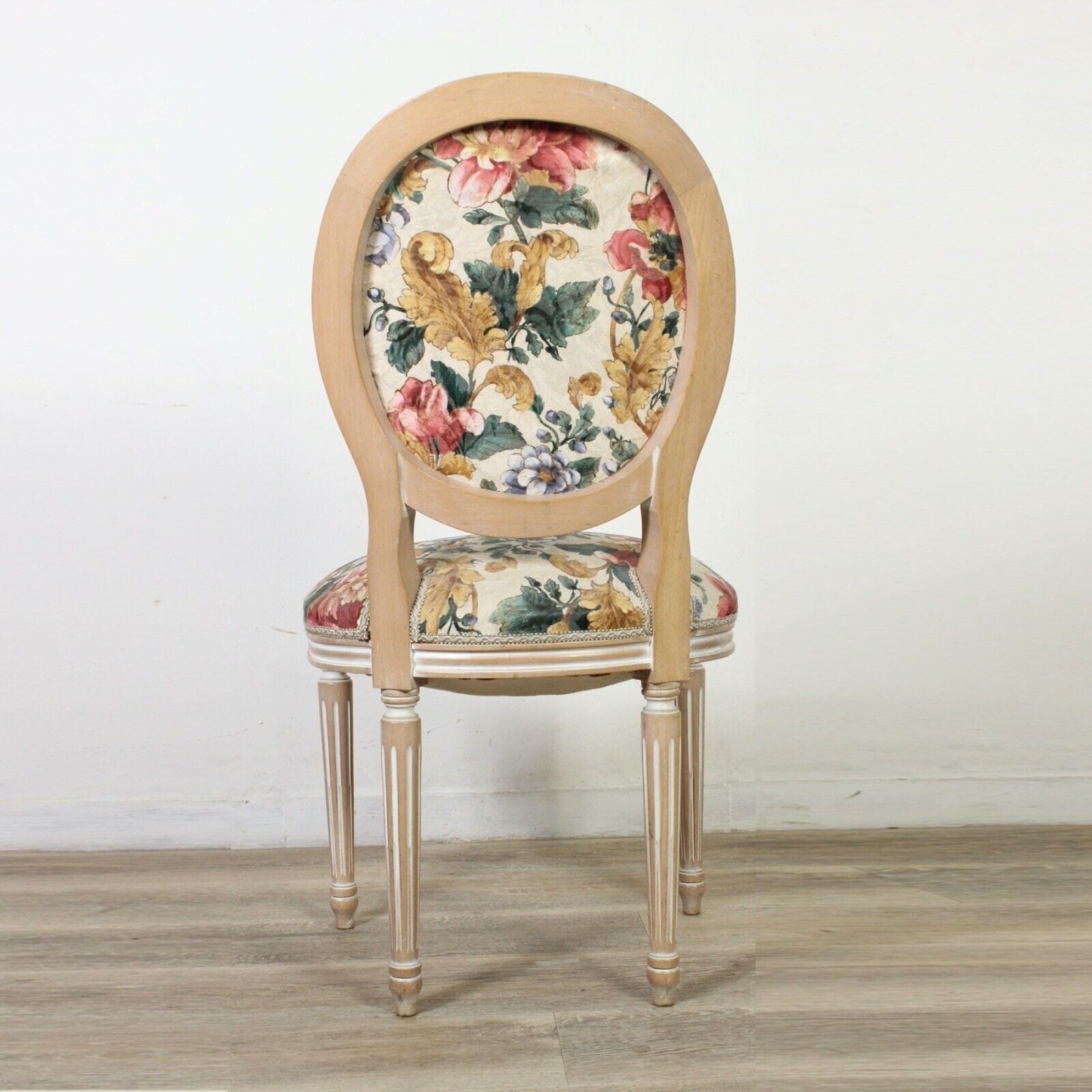 Sedia shabby chic vintage tessuto a fiori poltroncina in stile antico