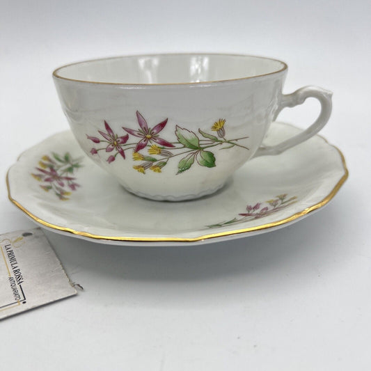 Servizio antico da the te tazze x 2 in porcellana Richard Ginori bianca a fiori Categoria  Servizio tazze - Tazze