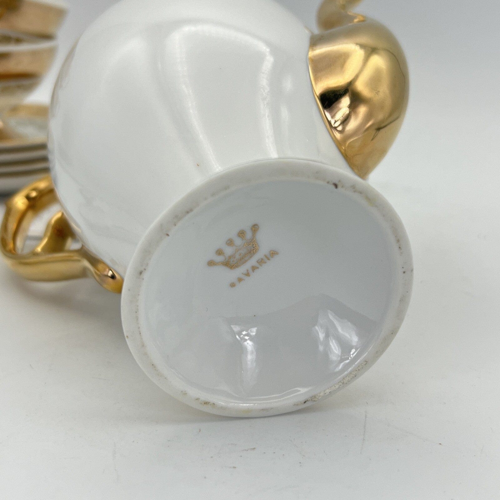 Servizio da caffe antico in porcellana Bavaria anni 40 tazze tazzine oro 13 pz Categoria  Servizio tazze - Tazze