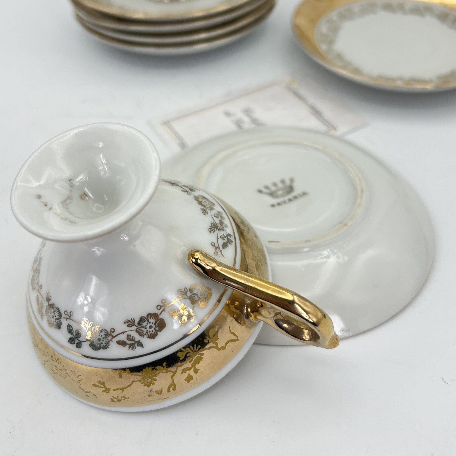 Servizio da caffe antico in porcellana Bavaria anni 40 tazze tazzine oro 13 pz Categoria  Servizio tazze - Tazze
