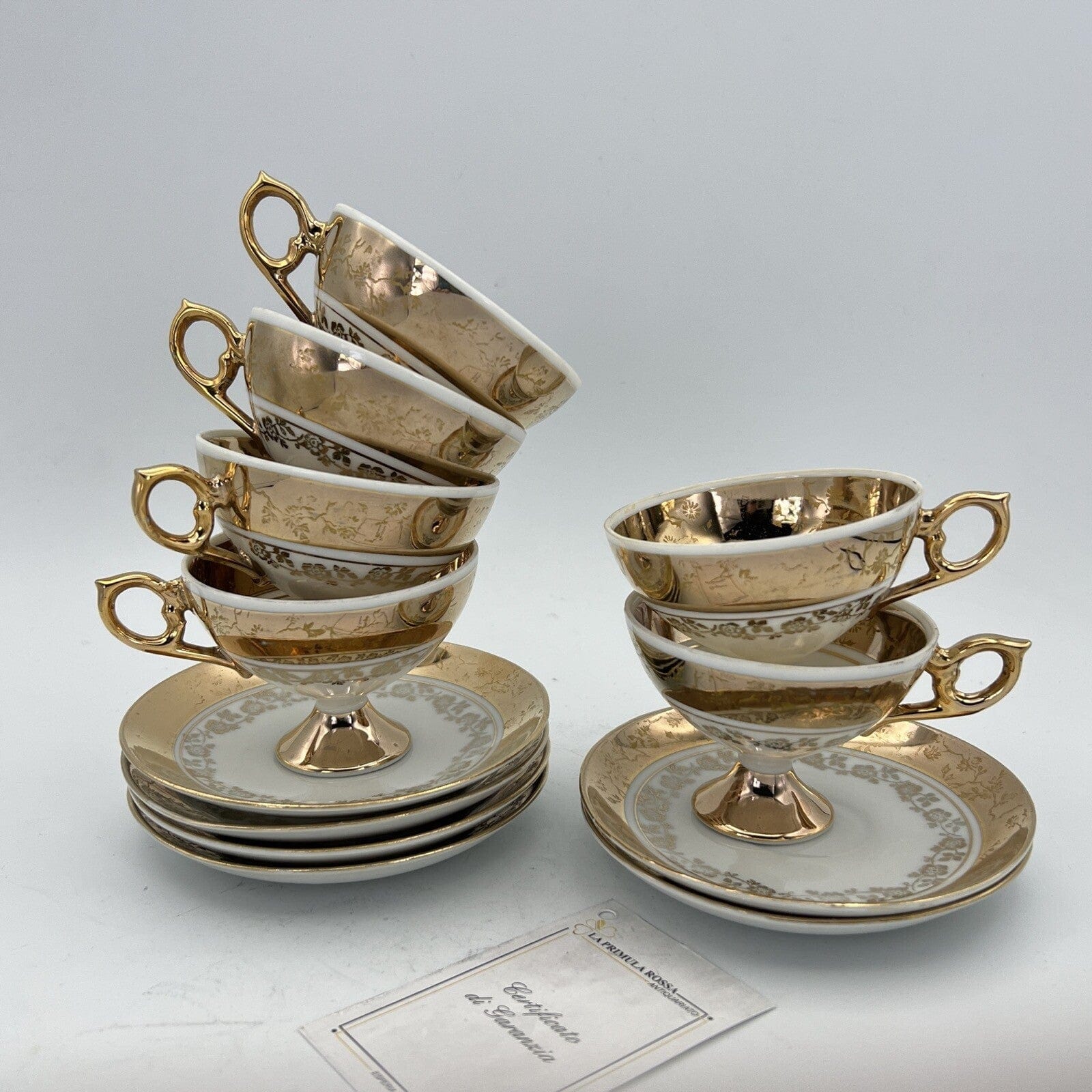 Servizio da caffe antico in porcellana Bavaria anni 40 tazze tazzine oro 13 pz Categoria  Servizio tazze - Tazze