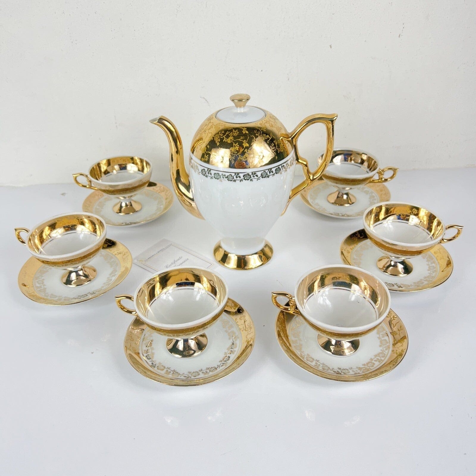 Servizio da caffe antico in porcellana Bavaria anni 40 tazze tazzine oro 13 pz Categoria  Servizio tazze - Tazze