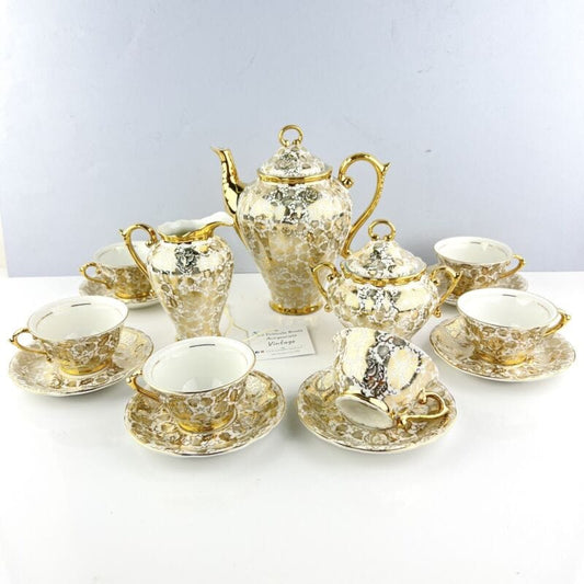 Servizio da caffe antico in porcellana Bavaria anni 40 tazze tazzine oro 15 pz Categoria  Servizio tazze - Tazze