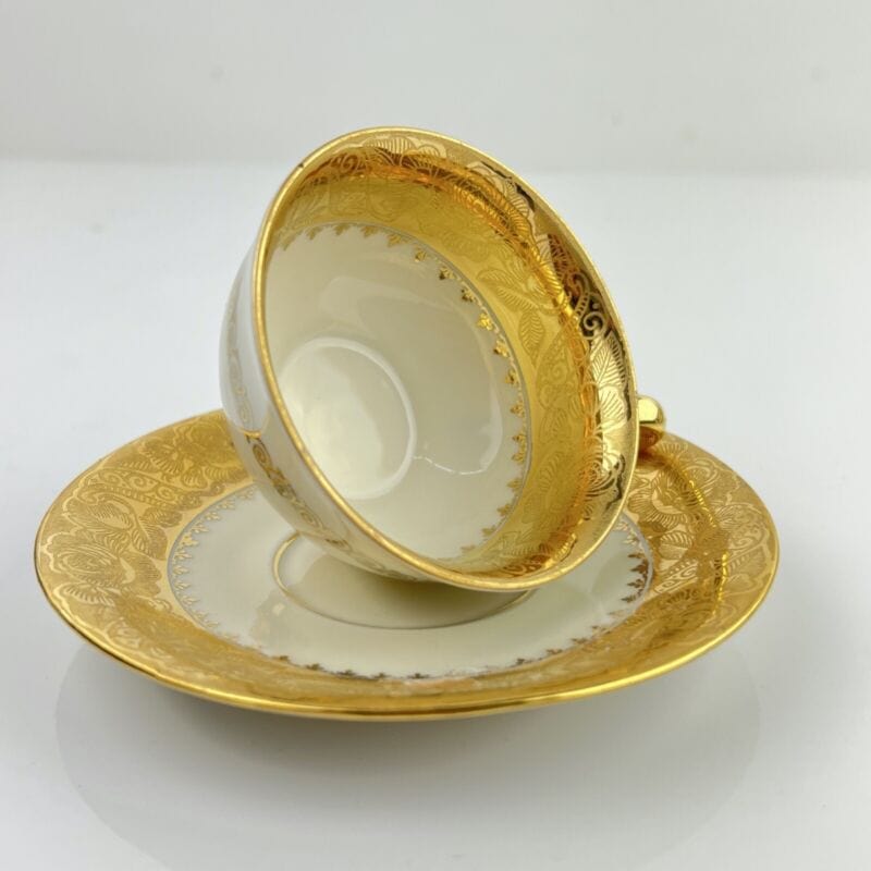 Servizio da caffe antico in porcellana Bavaria anni 40 tazze tazzine oro 18 kt Categoria  Ceramiche e Porcellane