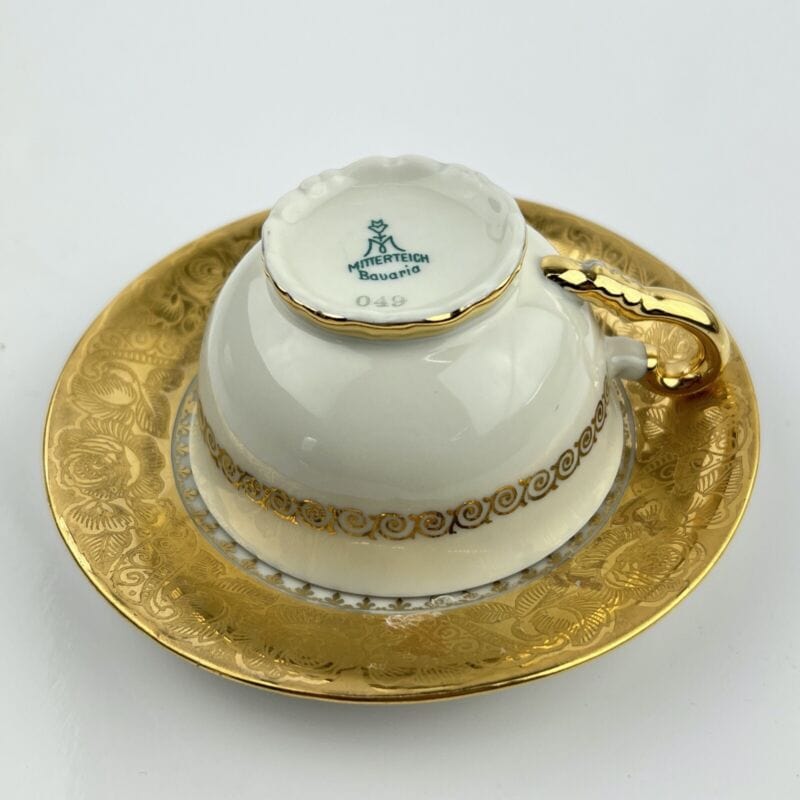Servizio da caffe antico in porcellana Bavaria anni 40 tazze tazzine oro 18 kt Categoria  Ceramiche e Porcellane
