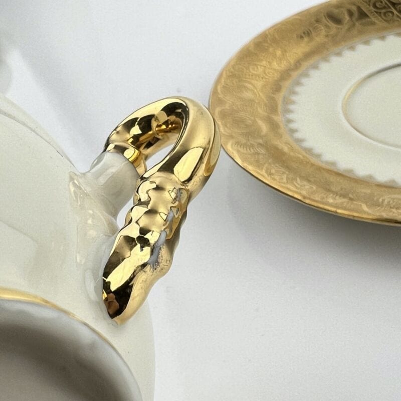 Servizio da caffe antico in porcellana Bavaria anni 40 tazze tazzine oro 18 kt Categoria  Ceramiche e Porcellane