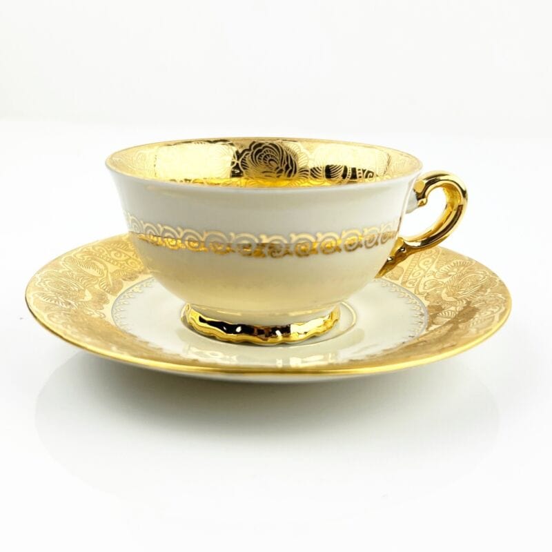 Servizio da caffe antico in porcellana Bavaria anni 40 tazze tazzine oro 18 kt Categoria  Ceramiche e Porcellane