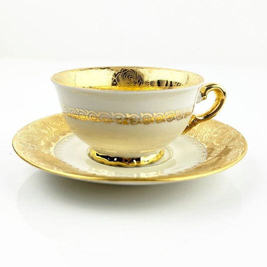 Servizio da caffe antico in porcellana Bavaria anni 40 tazze tazzine oro 18 kt Categoria  Ceramiche e Porcellane