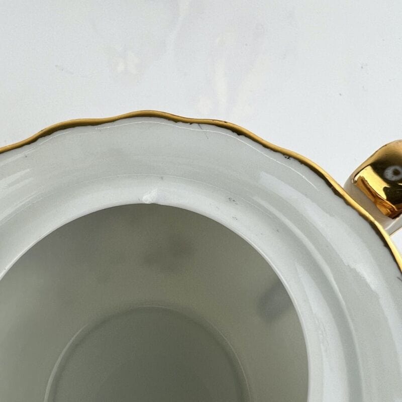 Servizio da caffe antico in porcellana Bavaria tazze tazzine a fiori e oro per 6 Categoria  Servizio tazze - Tazze