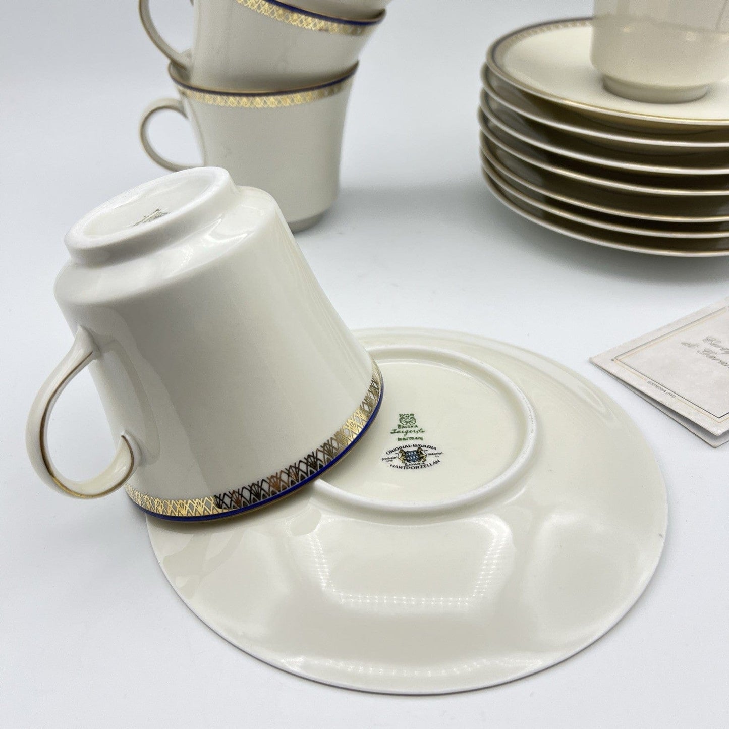 Servizio da tè the antico in porcellana Bavaria oro set tazze teiera lattiera Categoria  Servizio tazze - Tazze