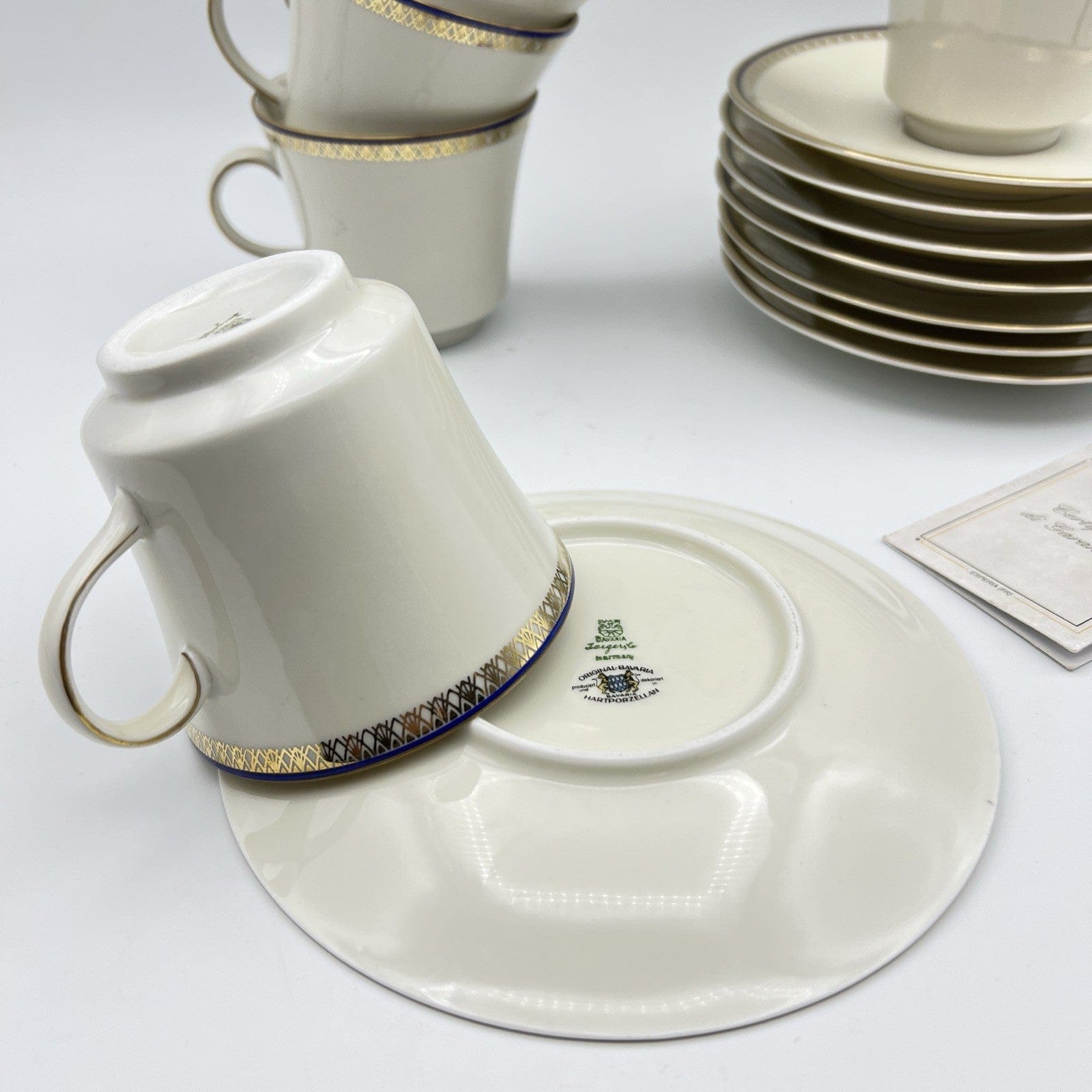 Servizio da tè the antico in porcellana Bavaria oro set tazze teiera lattiera Categoria  Servizio tazze - Tazze