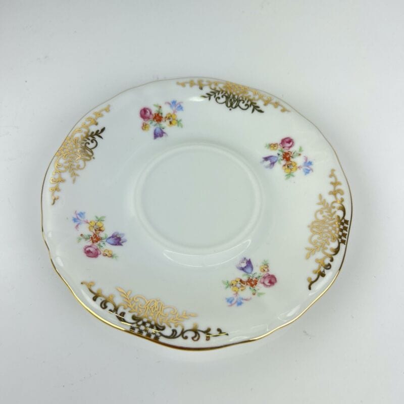 Servizio da tè the antico in porcellana bianca oro Bavaria 6 tazze decoro fiori Categoria  Ceramiche e Porcellane