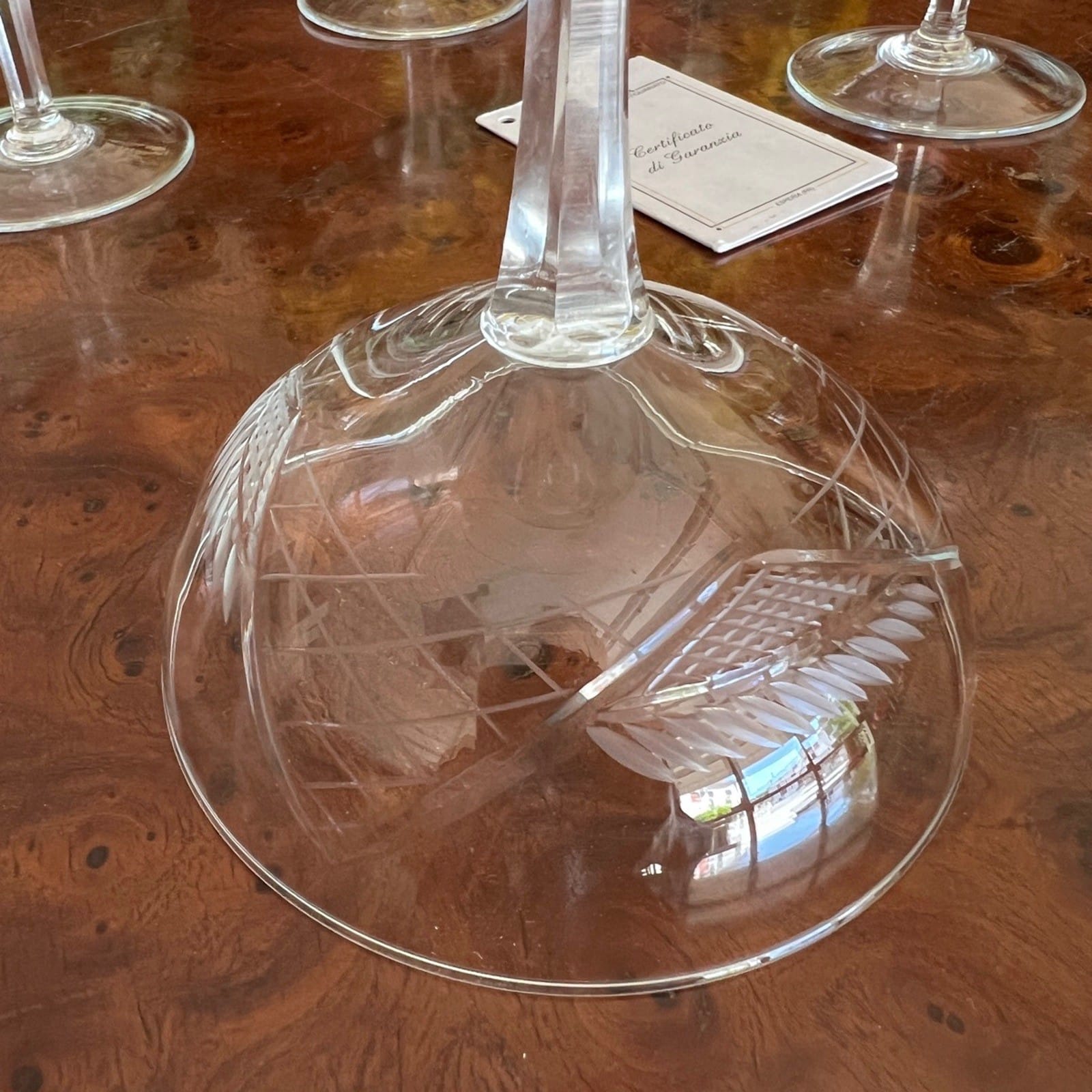 Servizio di Bicchieri a calice vintage in cristallo anni 70 per vino spumante Categoria  Vetri e Cristalli