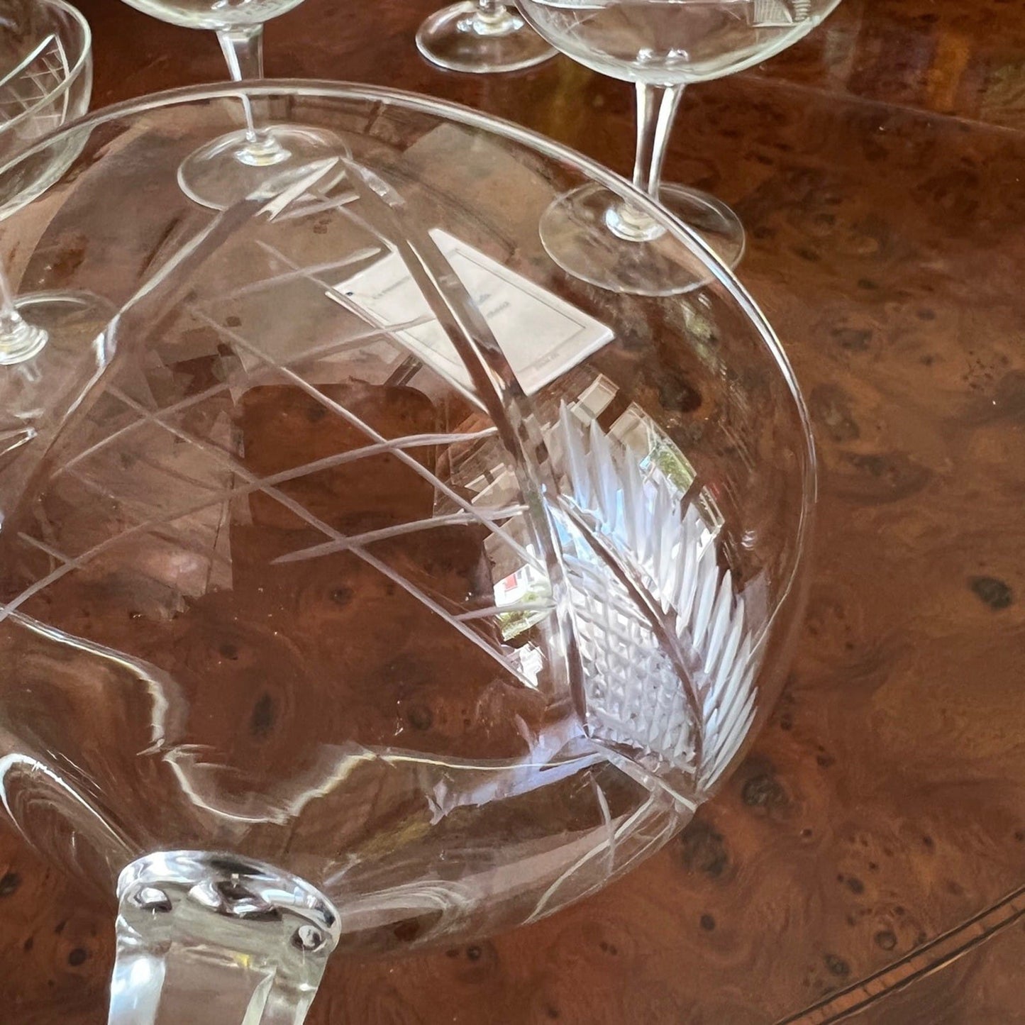Servizio di Bicchieri a calice vintage in cristallo anni 70 per vino spumante Categoria  Vetri e Cristalli