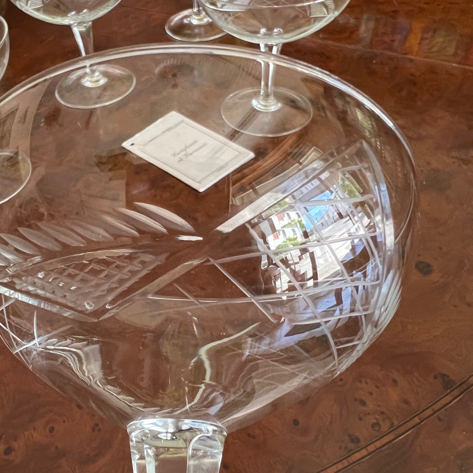 Servizio di Bicchieri a calice vintage in cristallo anni 70 per vino spumante Categoria  Vetri e Cristalli