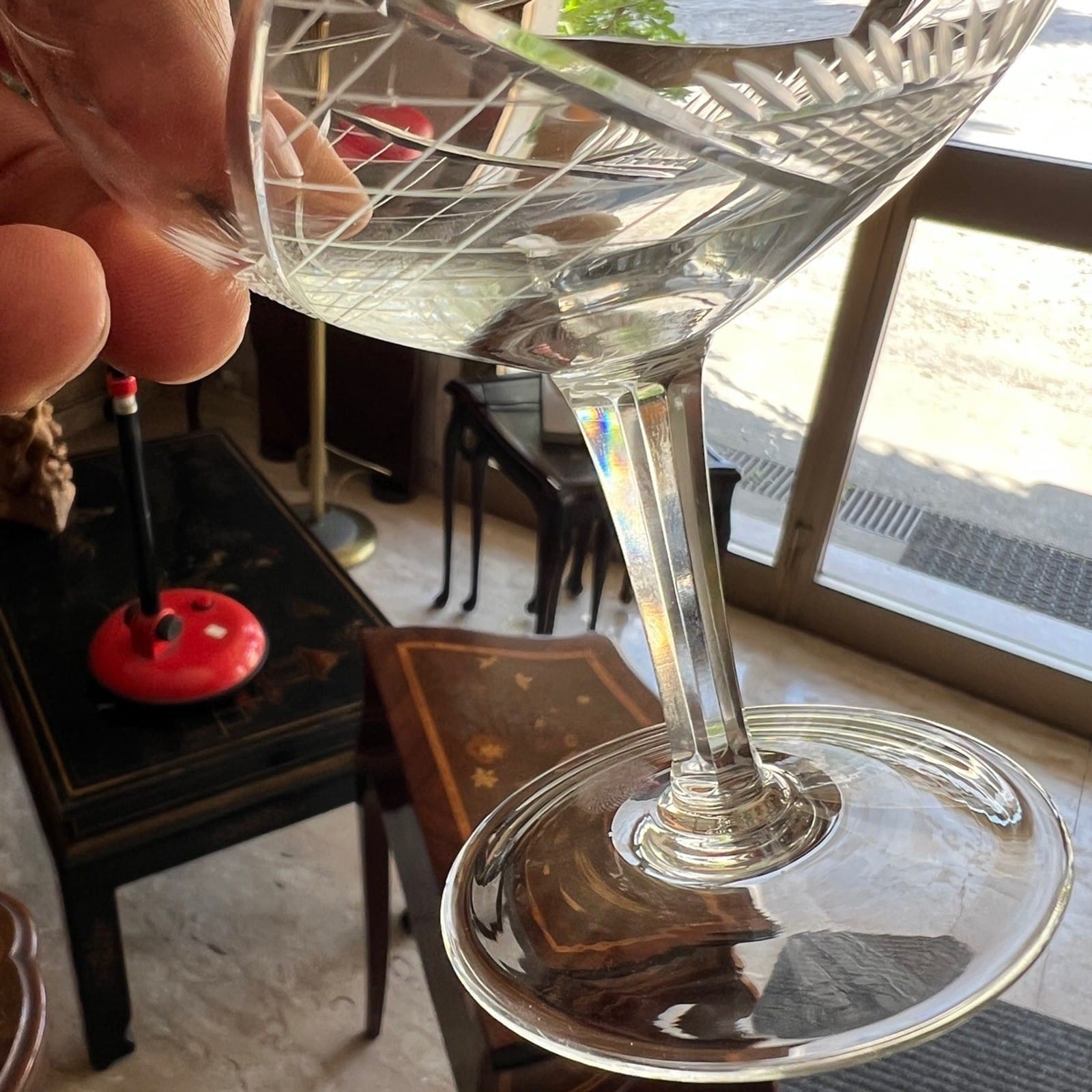 Servizio di Bicchieri a calice vintage in cristallo anni 70 per vino spumante Categoria  Vetri e Cristalli