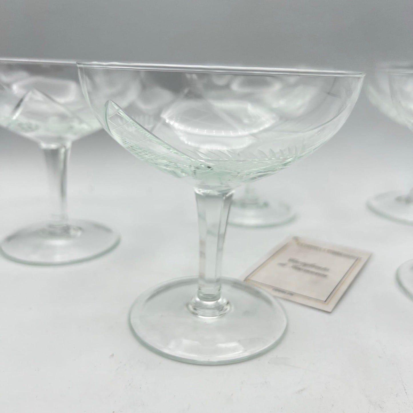 Servizio di Bicchieri a calice vintage in cristallo anni 70 per vino spumante Categoria  Vetri e Cristalli